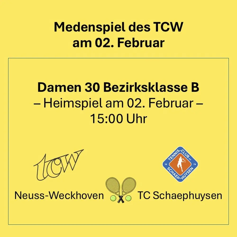Winter-Medensaison: D30 treffen auf TC Schaephuysen Winter-Medensaison: D30 treffen auf TC Schaephuysen
