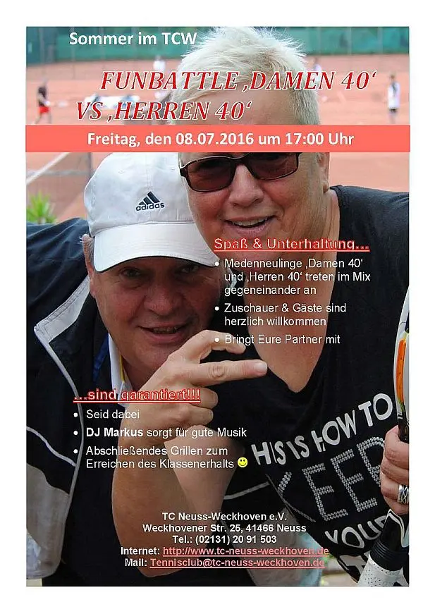 Werbeplakt Funbattle 2016 'Damen 40 vs. Herren 40' Werbeplakt Funbattle 2016 'Damen 40 vs. Herren 40'