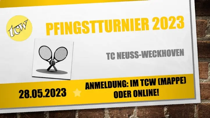 Turnierplakat Pfingstturnier 2023 im TC Neuss-Weckhoven e.V. 