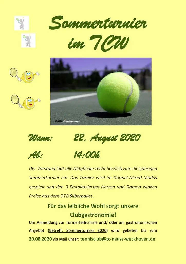 Plakat Sommerturnier 2020 des TCW