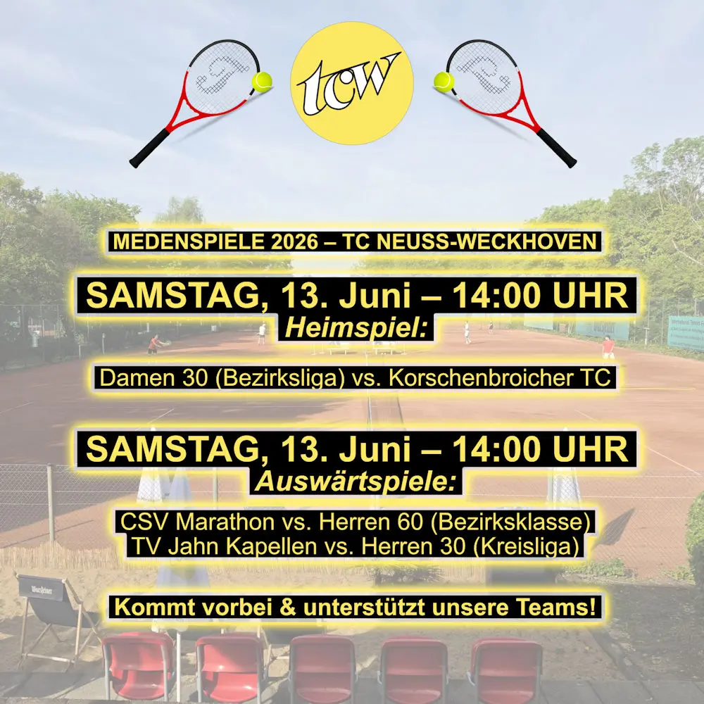 Medenspiele am Samstag im TCW